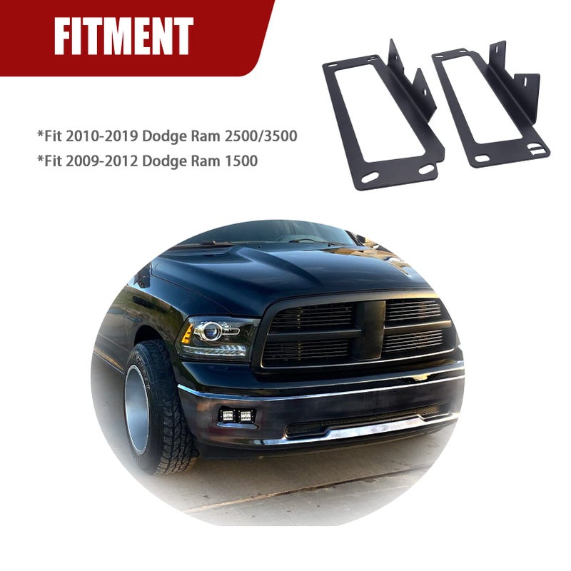 Wsays 4x 3 Inch 24W Dually LED Fog Light Pods with Quick-Detach Wiring Plug and Fog Lamp Location Mounting Bracket Compatible with Dodge Ram 1500 2500 3500 2009-2019 - Image 3